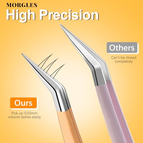 Pink High Precision Lash Tweezers Set 5-in-1 Eyelash Extension Tools