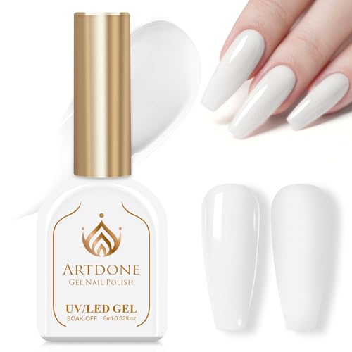 Artdone White Gel Nail Polish - Hema-Free 8ml for All Seasons