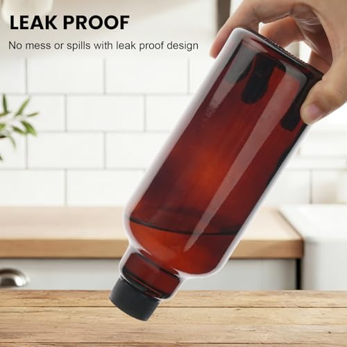 Hethyo 16.9oz Glass Spray Bottle with Adjustable Nozzle - Brown, Leakproof