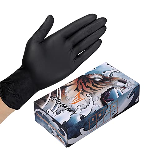 Mummy Black Nitrile Gloves, 4 Mil, Latex-Free, 100 Count