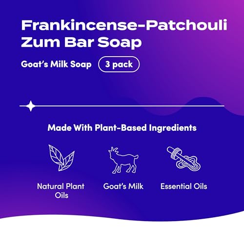 Zum Goat Milk Soap Bar Pack of 3 - Patchouli & Citrus Natural Skin Care
