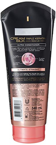 Cream Silk Triple Keratin Rescue Ultimate Straight Conditioner 340ml