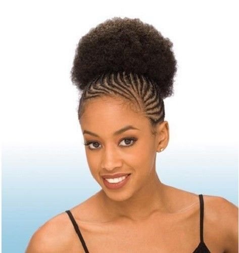 Freetress Afro 5-Inch Shake N Go Drawstring Ponytail #1B Off Black Synthetic Hair