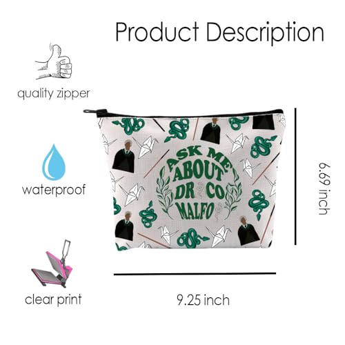 MNIGIU Draco Magic School Fan Makeup Zipper Pouch - Medium Gift for Fans