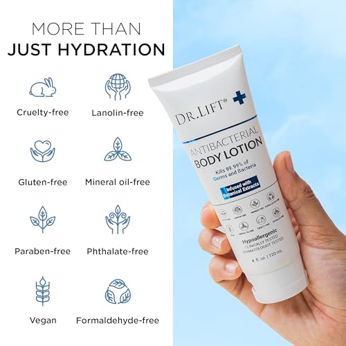 DR. LIFT Antibacterial Body Lotion - Hydrating, Vitamin Infused, 4 Oz