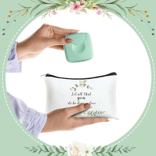 Inspirational Canvas Cosmetic Bags, 10 Pack Religious Makeup Pouch Gifts
