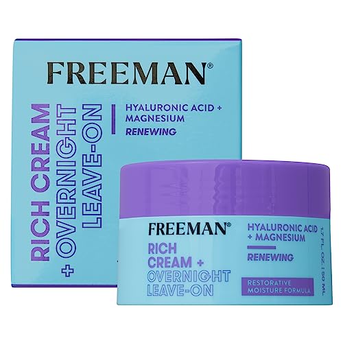 Freeman Rich Cream Overnight Face Mask - 2-in-1 Hydrating Moisturizer, 1.7 Oz