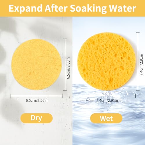Compressed Facial Sponges - 100 Count Eco-Friendly Makeup Remover