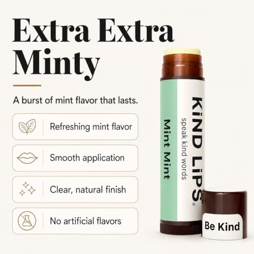 Kind Lips Mint Mint Organic Lip Balm 5 Pack – Hydrating Peppermint Lip Moisturizer