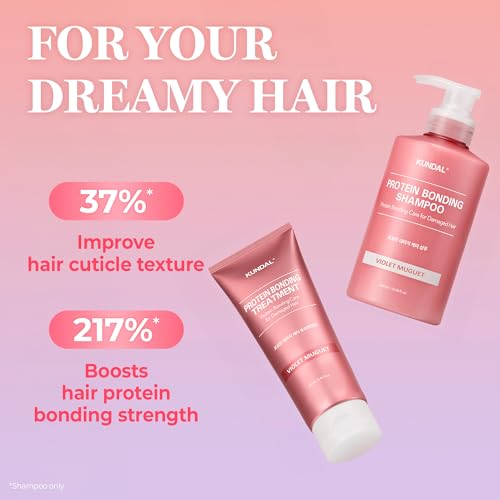 KUNDAL Protein Bonding Shampoo and Conditioner Set, Ylang Ylang, 16.9 Fl Oz - Korean Hair Care for Dry-Looking Hair, Protein Bonding Repairs Damage and Smooths Hair Strand Cuticles, LPP Protein