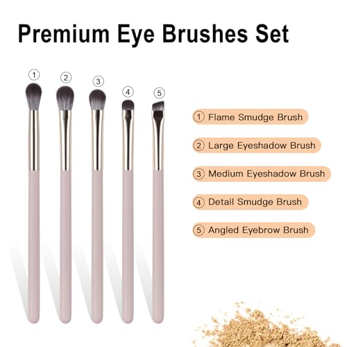 5-Piece Eye Makeup Brush Set - Professional Blending Brushes