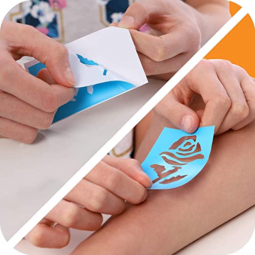 Kids Glitter Tattoo Kit 33-Piece Set for Children Ages 3-8 with Stencils & Adhesive