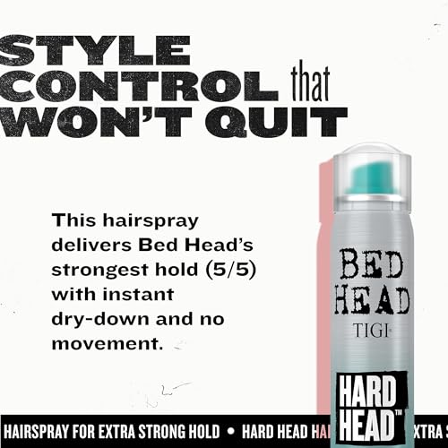 TIGI Bed Head Hard Head Extreme Hold Hairspray, 3 oz Travel Size (2-Pack)