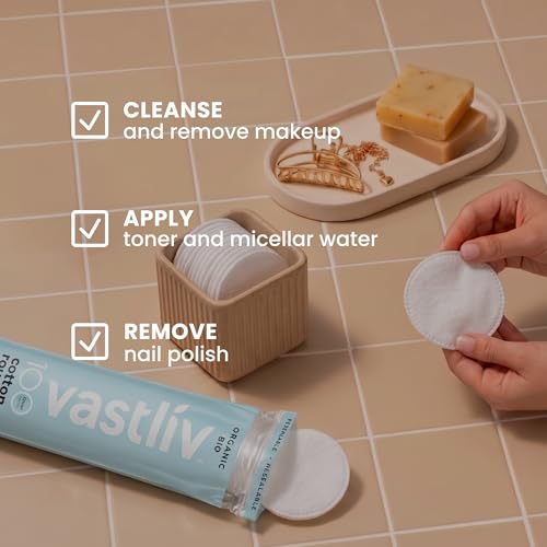 Organic Cotton Rounds for Face - 600 Count Makeup Remover Pads, Lint-Free & Hypoallergenic