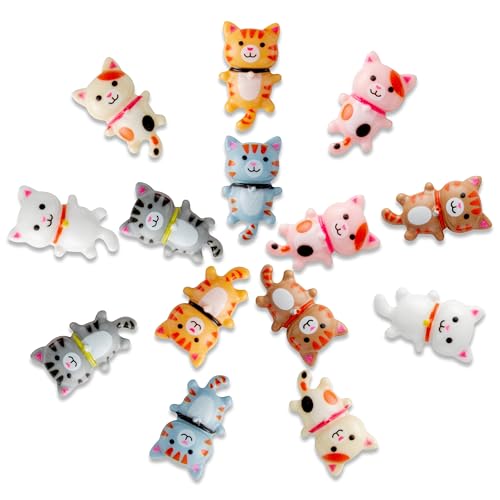 WATINC 14PCS 3D Cute Cat Fridge Magnets - Strong Magnetic Decorations