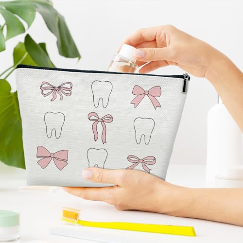 Dental Hygienist Makeup Bag Gift for Women - Small Cosmetic Organizer Pouch
