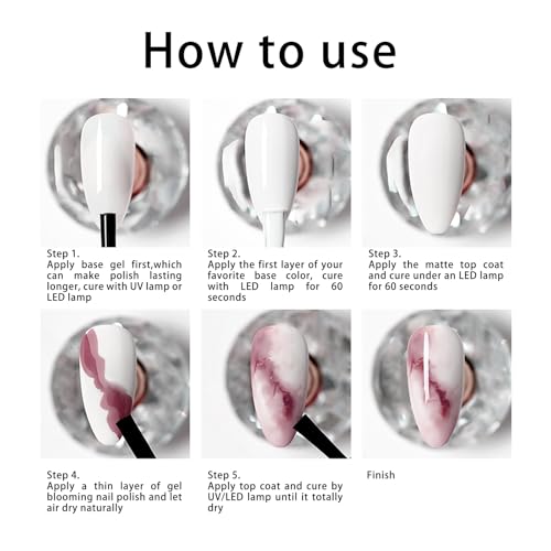 Gyraolvant White Ink Blooming Gel Nail Polish for Nail Art