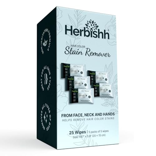 Herbishh Hair Color Stain Remover Wipes - Gentle Travel Pack of 5