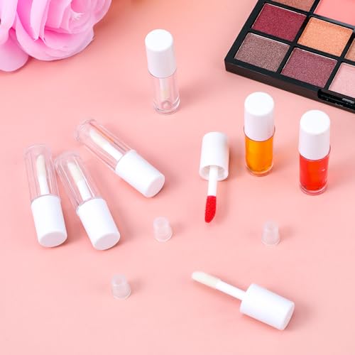 10PCS Mini Clear Lip Gloss Tubes - Refillable 1.2ml Containers for DIY Cosmetics