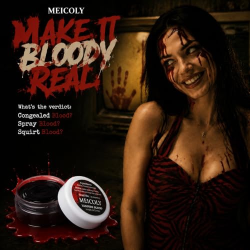 MEICOLY SFX Makeup Kit 02: Realistic Scar Wax, Fake Blood & Stipple Sponge