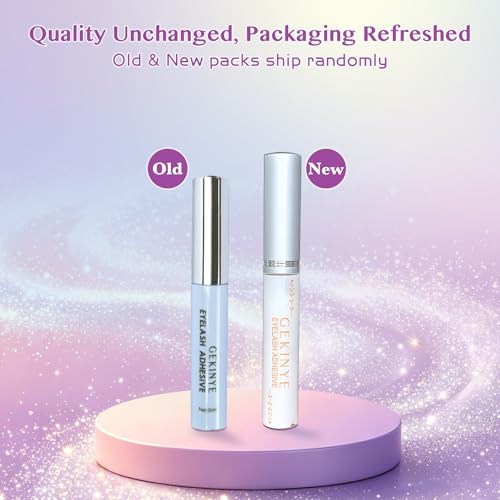 Gekinye Clear Lash Glue 24Hr Hold - Quick Drying, Latex-Free, 1 Pack (Clear) for Strip & Cluster Lashes