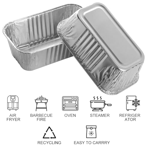 MOACOCK 50 Pack Mini Loaf Pans - 6" x 3.5" Aluminum Foil for Baking