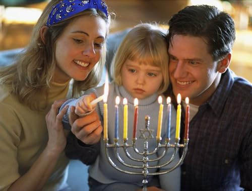 Hanukkah Headband for Women - Blue Dreidel Knotted Hair Accessory A