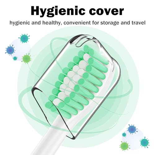 HAPPYMOMO 6 Pack Replacement Toothbrush Heads for Philips Sonicare E-Series, Essence, Xtreme, Elite, Advance & CleanCare