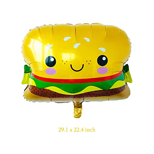 10 Pack French Fries and Hamburger Balloons for Birthday Parties