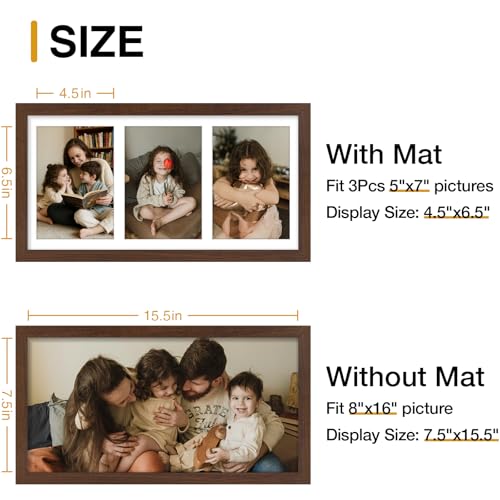Brown 3-Photo Collage Frame for 5x7 Pictures | decorUhome