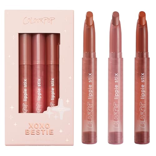 ColourPop Lippie Stix Kit - XOXOBestie, 3 Long-Lasting Lipsticks with Vitamin E & Shea Butter