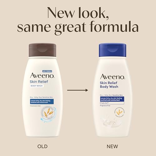 Aveeno Skin Relief Body Wash, Fragrance-Free, 12 oz - Gentle Daily Cleanser for Sensitive Skin