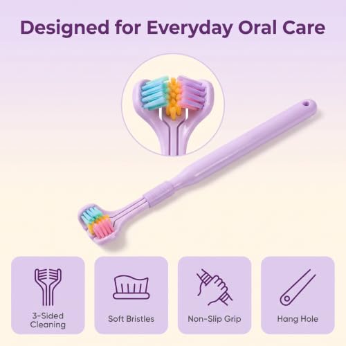 Three-Sided Toothbrush Set for Adults & Children - 2 Pack
