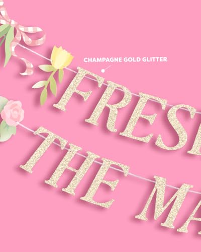 Fresh Off The Market Banner | Gold Glitter Bridal Shower Decor