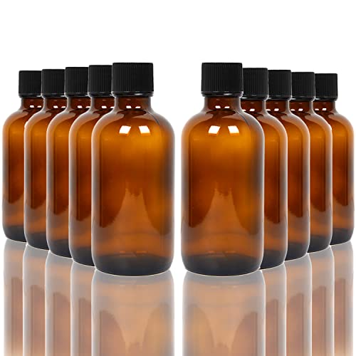Youngever 16-Pack 3.5oz Amber Glass Bottles with Tight Seal Lids