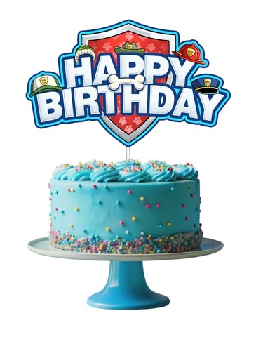 Puppy Patrol Birthday Cake Topper for Kids' Parties