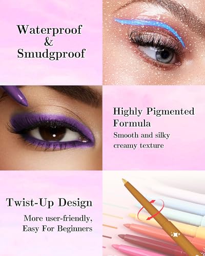 Caedelfly 3-Piece Glitter Gel Eyeliner Set - Waterproof & Smudge-Proof