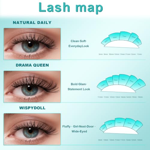 AMZGIRL 320Pcs Lash Clusters Kit 30D & 40D D Curl 9-16mm
