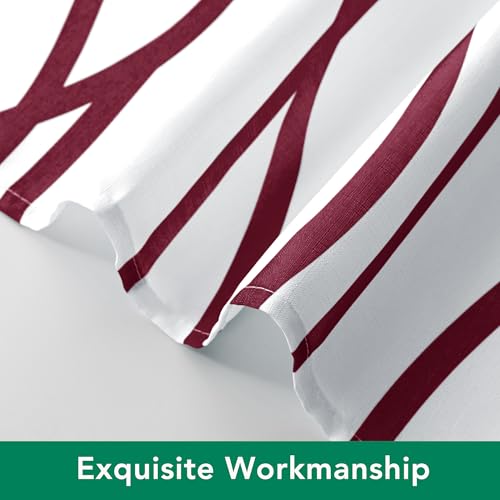 Biscaynebay Burgundy & White Modern Shower Curtain - 72"x72" Luxury Linen
