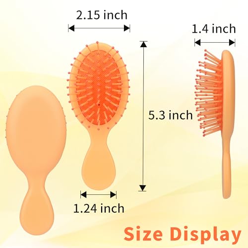 Mini Detangler Hair Brushes Pack - Soft Bristle Pocket Styling Comb for Men & Women, Travel-Friendly, 8 Colors