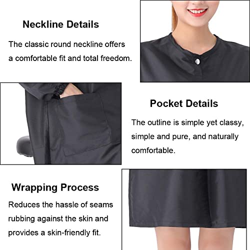 TILYIALA Professional Waterproof Salon Smock Jacket - Medium, Black