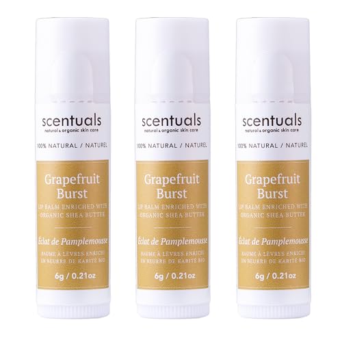 Scentuals Grapefruit Burst Lip Balm Set of 3 - Natural Hydration