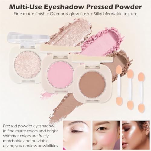 Moonlight White Matte Eyeshadow with Dual-Ended Brush | 12 Shades