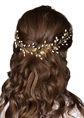Gold Vintage Leaf Bridal Headband Tiara - Elegant Hair Accessory