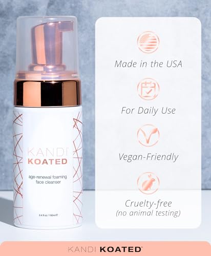 Kandi Koated Age-Renewal Foaming Facial Cleanser with Turmeric & B3, 3.4 oz