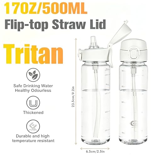 GOPPUS 17oz Kids Water Bottle with Straw - Leakproof & BPA-Free