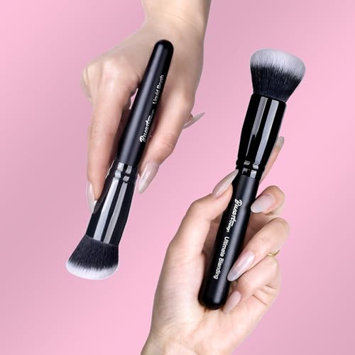 Professional Blending Makeup Brush Set for Foundation, Blush & Bronzer - Vegan Cruelty-Free