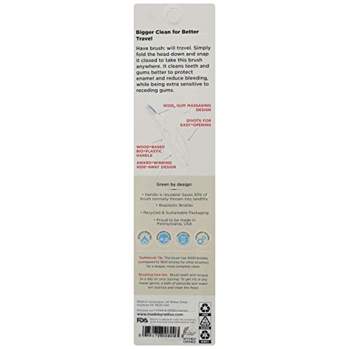 RADIUS Tour Travel Toothbrush - Soft Bristles, 1 Count