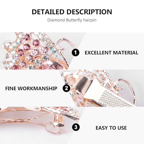 Beaupretty Rhinestone Hair Clips - Automatic Ponytail Holders (2 Pcs)