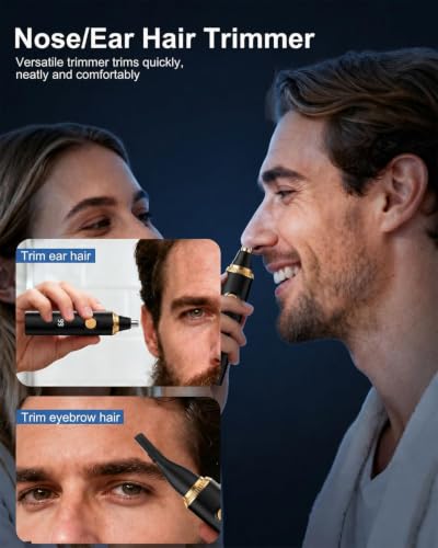 RAXMETRY USB Rechargeable Nose Hair Trimmer Blackgold - Painless & Waterproof
